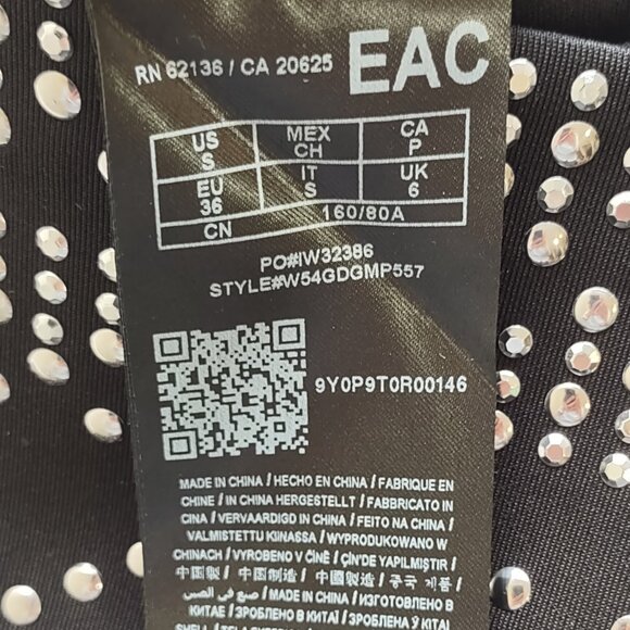 Guess Studded Black Halter Mini Dress Punk Inspo Edgy Indie Whimsigoth Sz Small - Picture 9 of 11